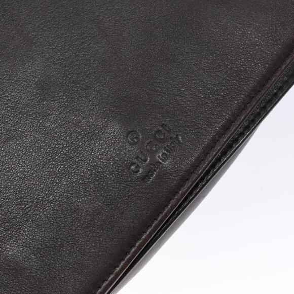 GUCCI Bamboo Shoulder Bag Leather Dark Brown 001 001 - Picture 15 of 16